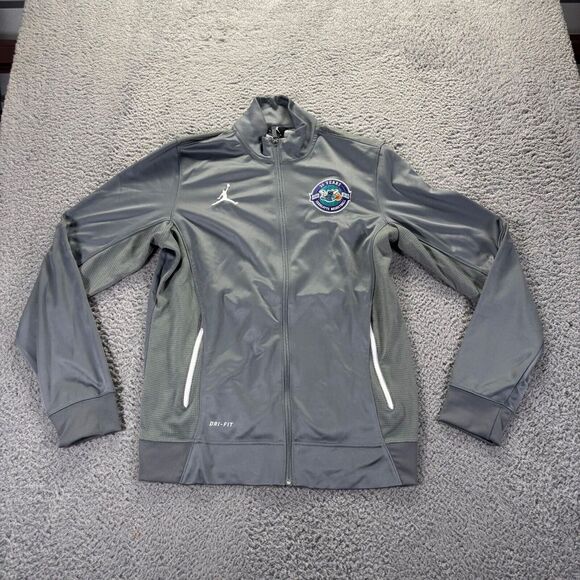 VTG Jordan Charlotte Hornets Basketball Track Jacket Mens Medium Gray Full‎ Zip - Picture 1 of 9